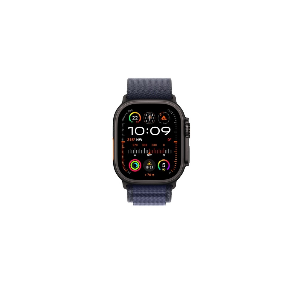 APPLE 49mm Navy Alpine Loop - Medium - Black Titanium Finish