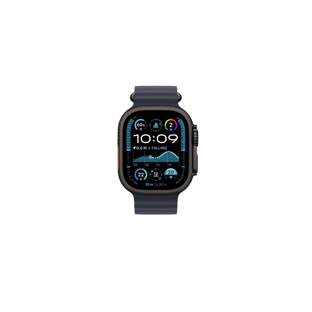 APPLE 49mm Navy Ocean Band Extension - Black Titanium Finish