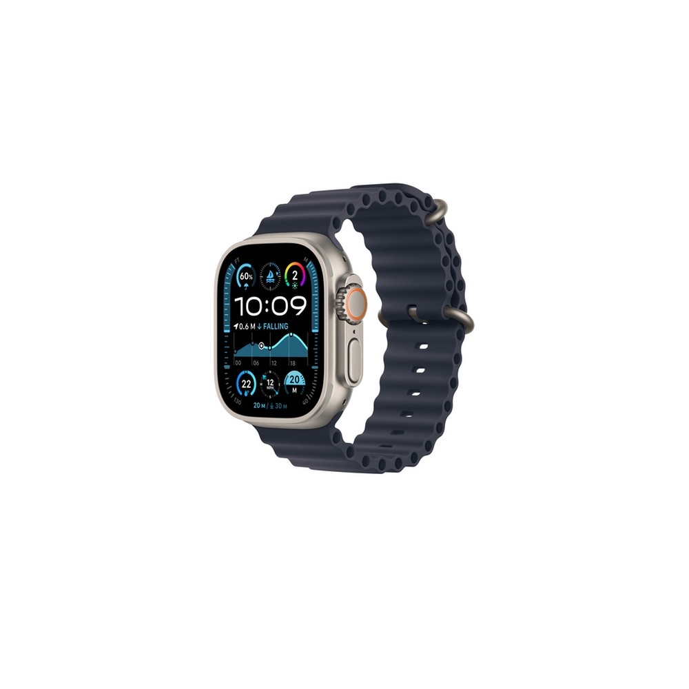 APPLE 49mm Navy Ocean Band Extension - Natural Titanium Finish