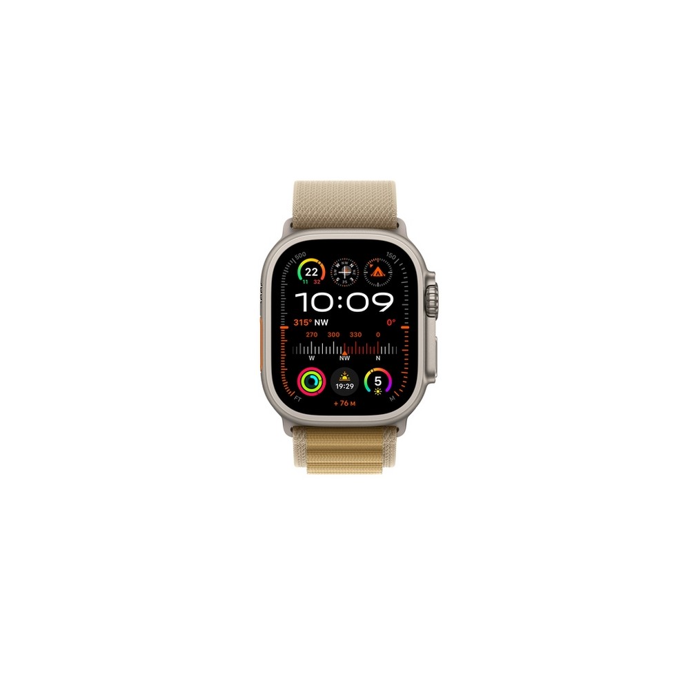 APPLE 49mm Tan Alpine Loop - Large - Natural Titanium Finish