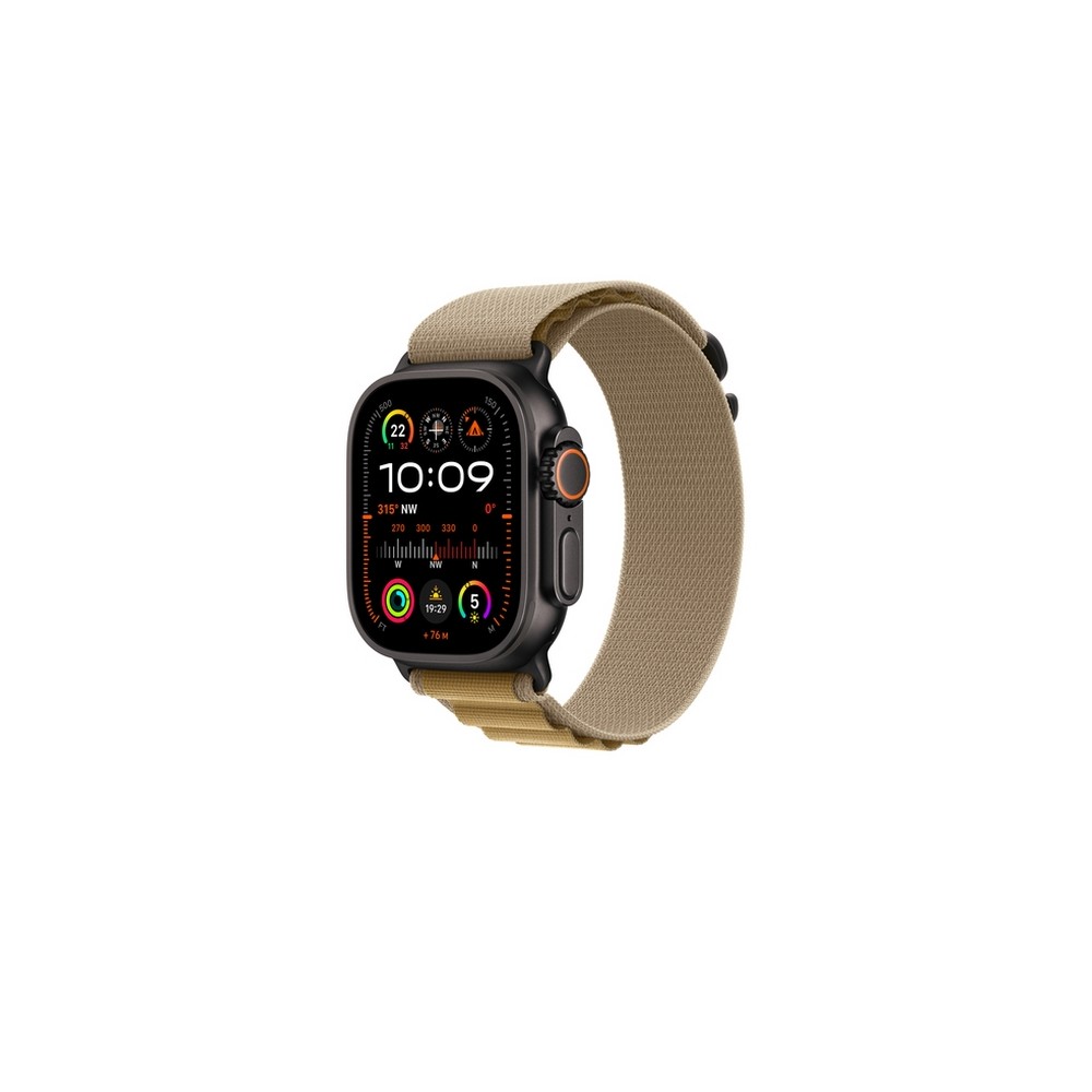 APPLE 49mm Tan Alpine Loop - Medium - Black Titanium Finish