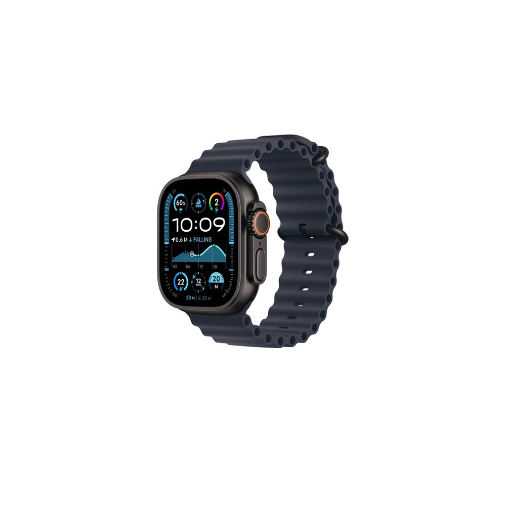 APPLE 49mm Navy Ocean Band - Black Titanium Finish