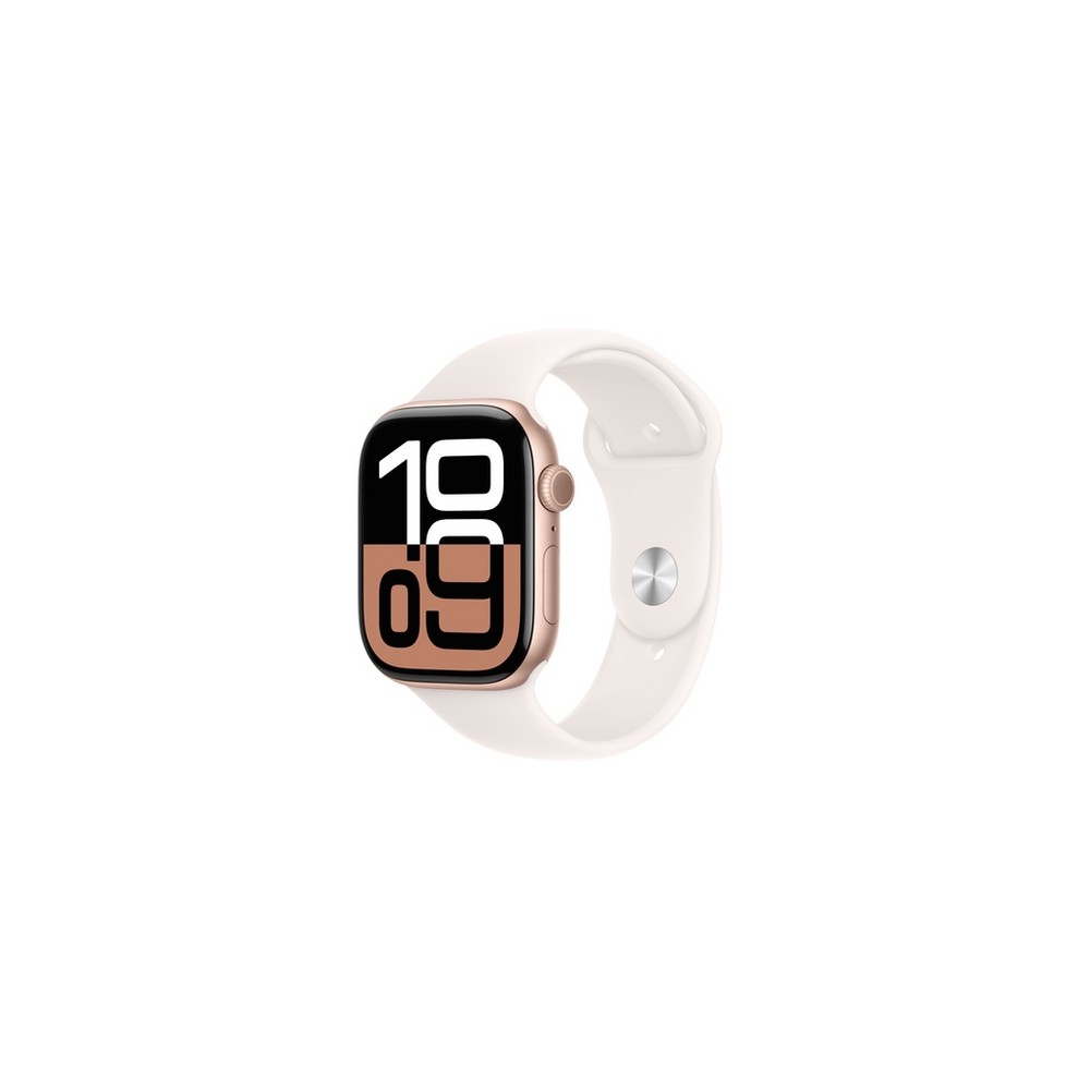 APPLE Apple Watch Series 10 GPS 46mm Rose Gold Aluminium Case with Light Blush Sport Band - M/L
