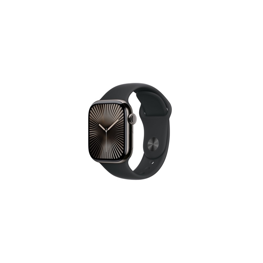 APPLE Apple Watch Series 10 GPS + Cellular 42mm Slate Titanium Case with Black Sport Band - S/M