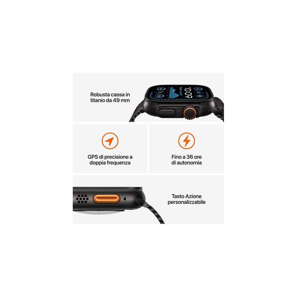 APPLE Apple Watch Ultra 2 GPS + Cellular 49mm Black Titanium Case With Black Trail Loop - M/L