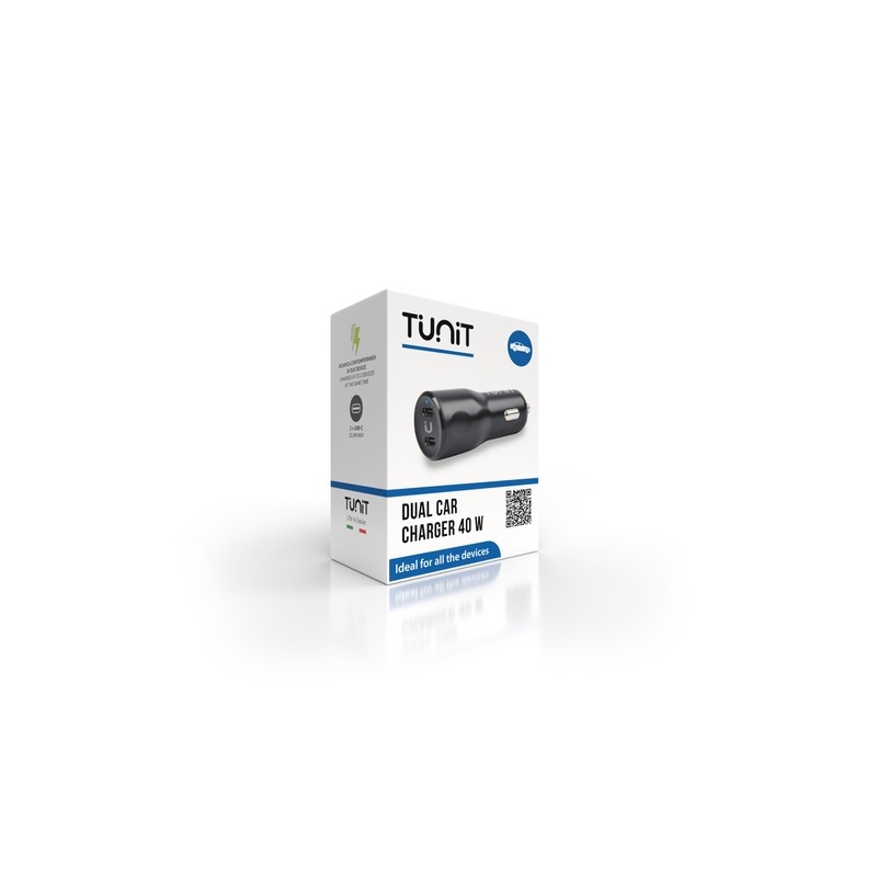 TUNIT Caricabatteria da auto a doppia ricarica - 40W 2 porte USB-C