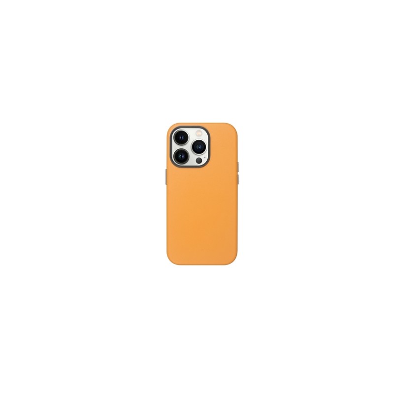 TUNIT Cover per iPhone 14 Pro in pelle sintetica MagSafe compatibile - Yellow
