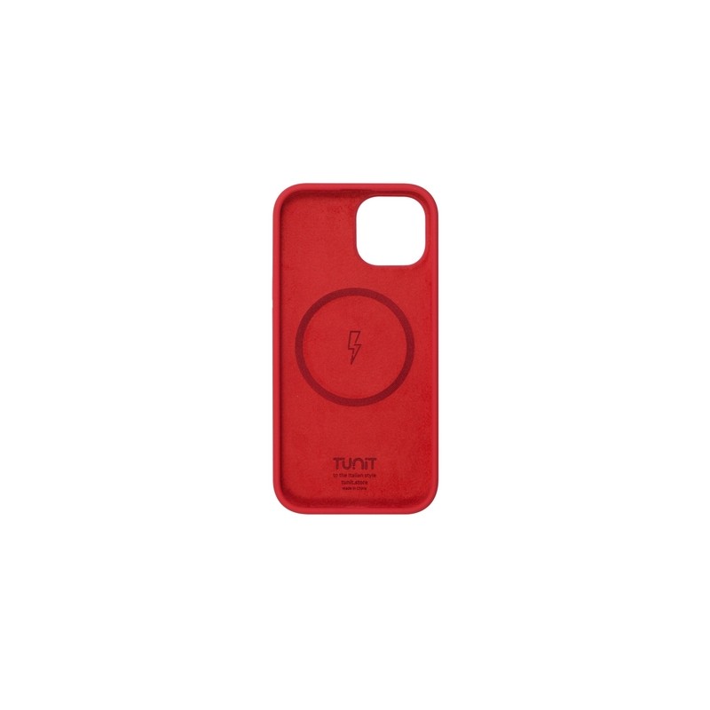 TUNIT CUSTODIA IN SILICONE COMPATIBILE CON MAGSAFE PER IPHONE 15 - RED