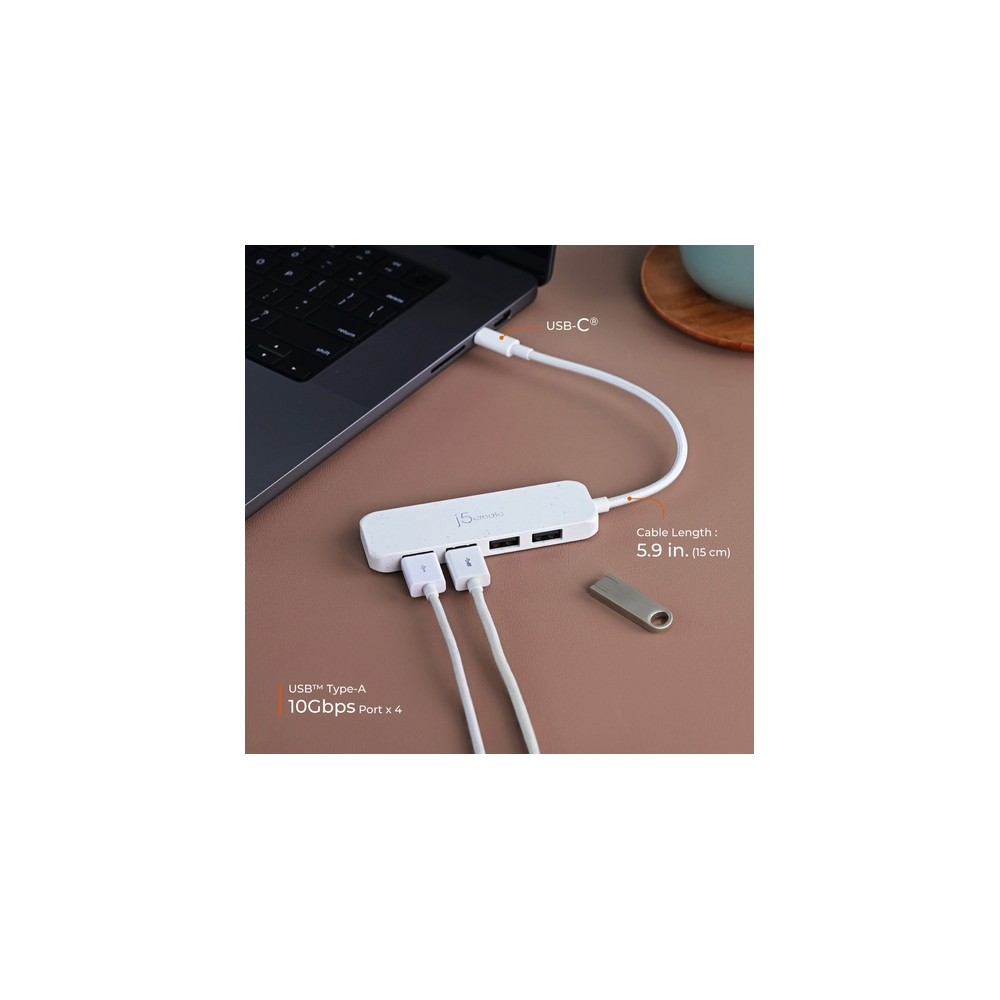 J5create Eco-Friendly USB-C To 4-Port Type-A Gen 2 Hub