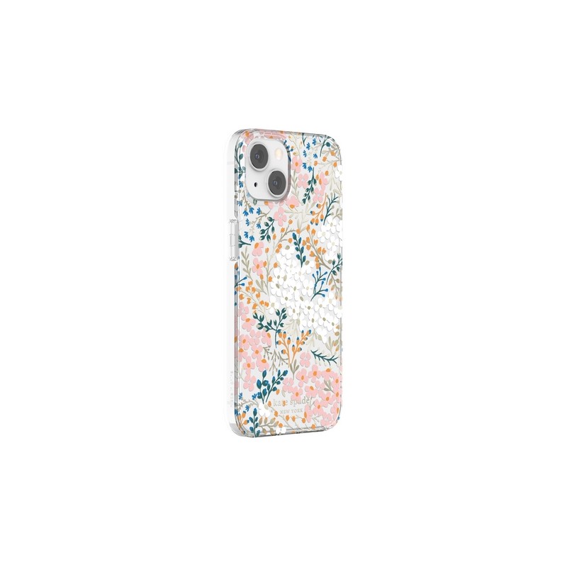 KATE SPADE Kate Spade New York Protective Hardshell Case For IPhone 13 - Multi Floral/Rose/Pacific Green/Clear/Cream With Stones
