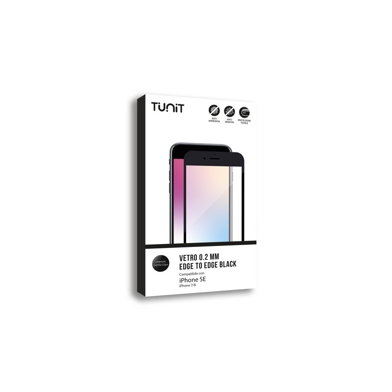 TUNIT Vetro "Edge to Edge" a doppia tempratura per iPhone 7 iPhone 8 e iPhone SE