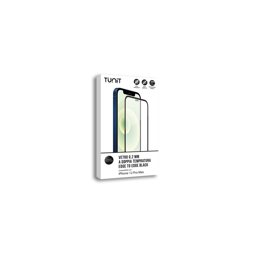 TUNIT Vetro "Edge to Edge"a doppia tempratura per iPhone 12 Pro Max