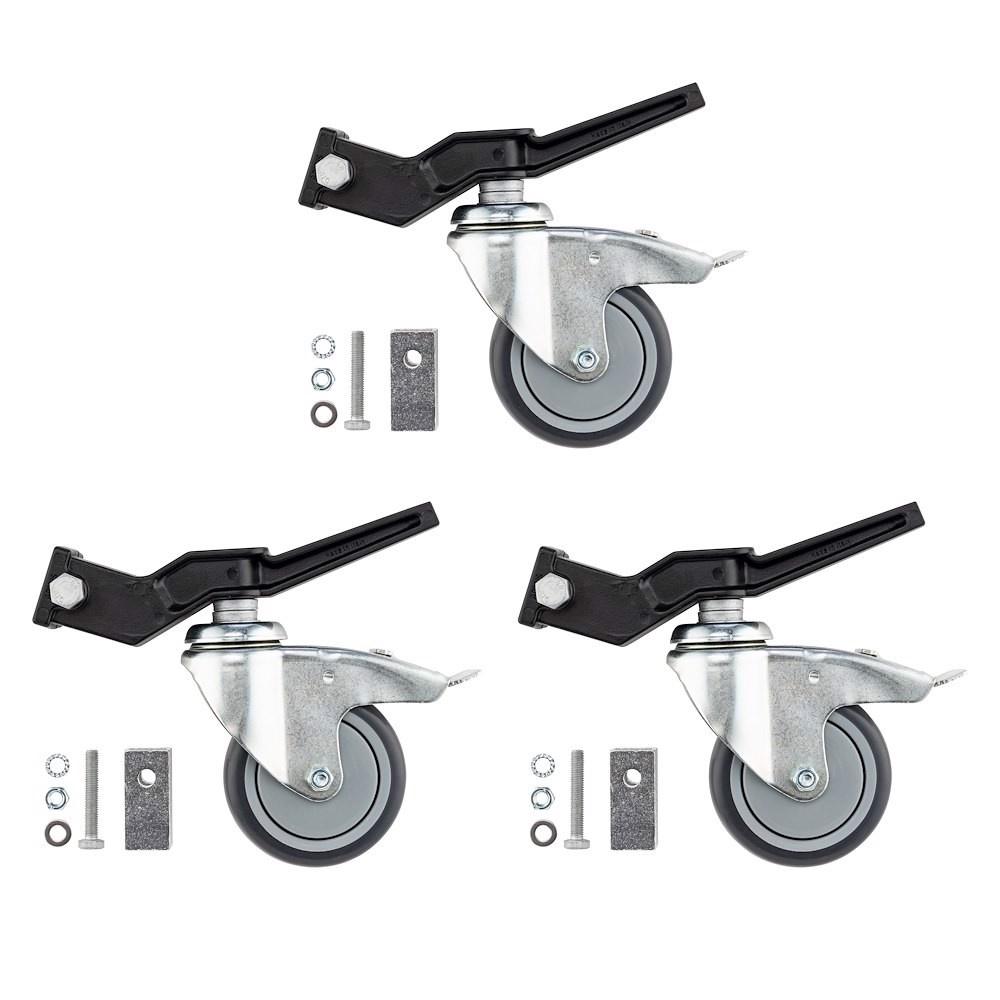 Manfrotto Avenger Set 3 Ruote con Fermo per 20mmx20mm e 25mmx25mm Nero