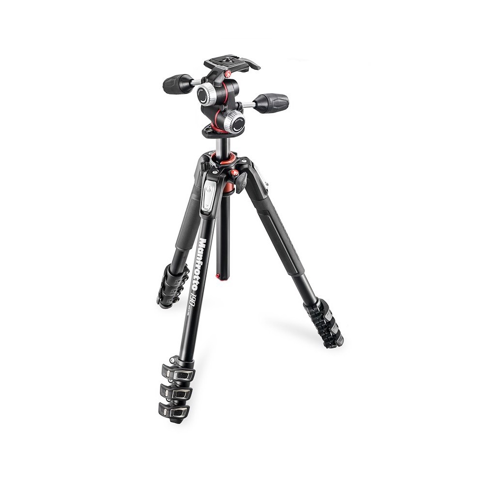 Manfrotto Kit serie 190 a 4 sezioni alluminio con testa a 3 vie