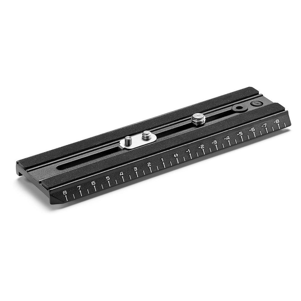 Manfrotto video camera plate with metric ruler