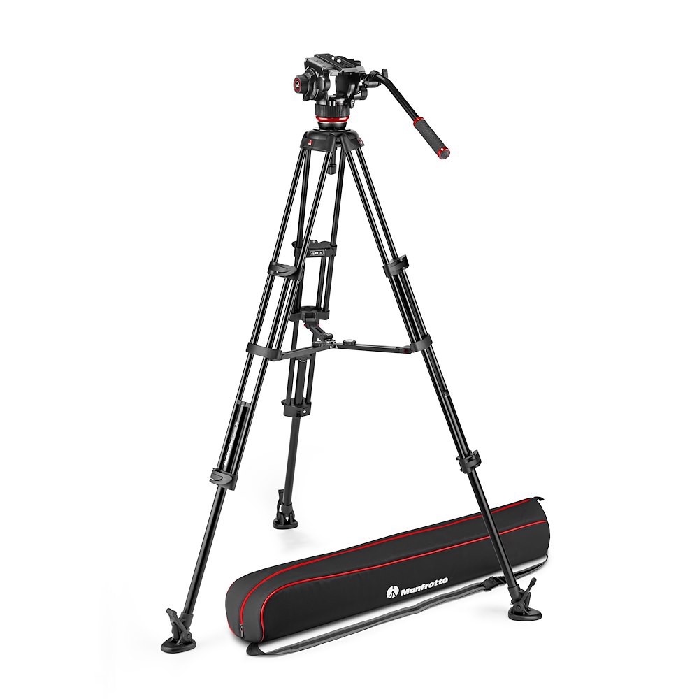 Manfrotto Testa Video Fluida 504X e Trep 2 Tubi in All. e Stab. Centr
