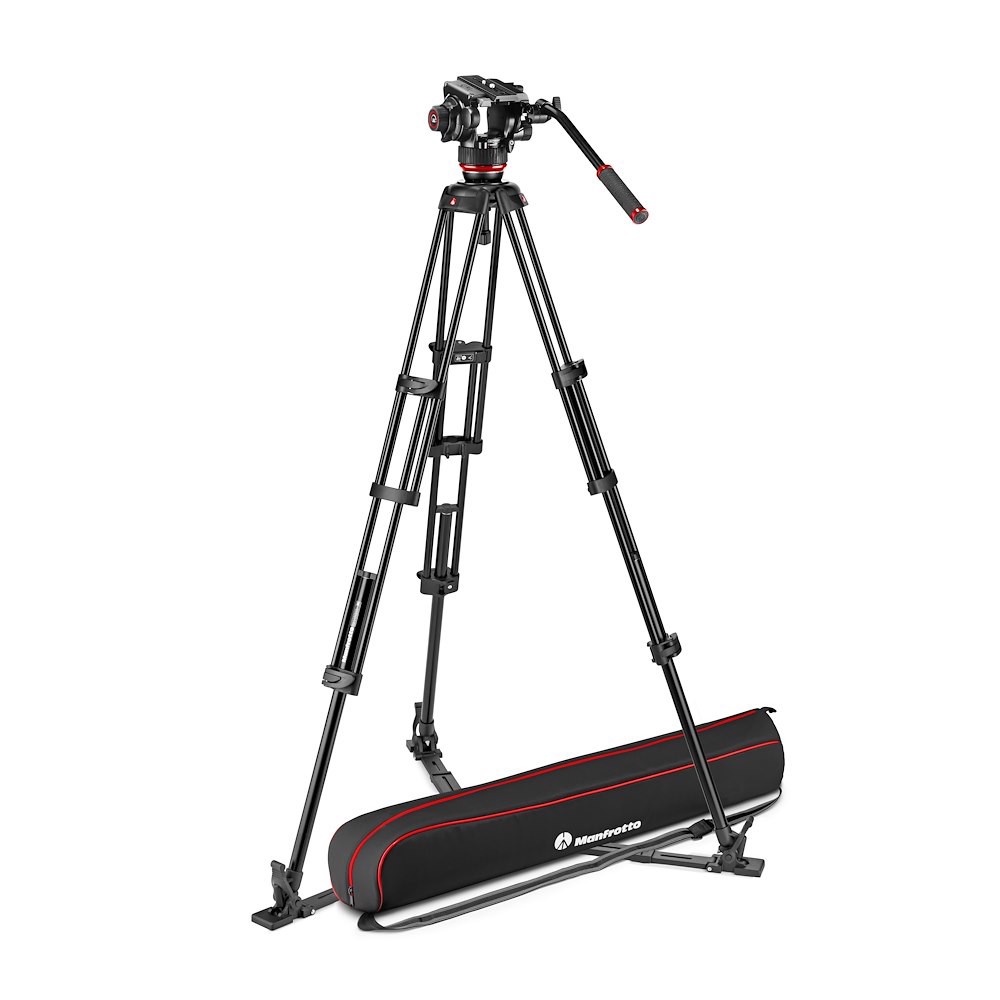 Manfrotto Testa Video Fluida Manfrotto 504X e Trep. 2Tubi All. con SC