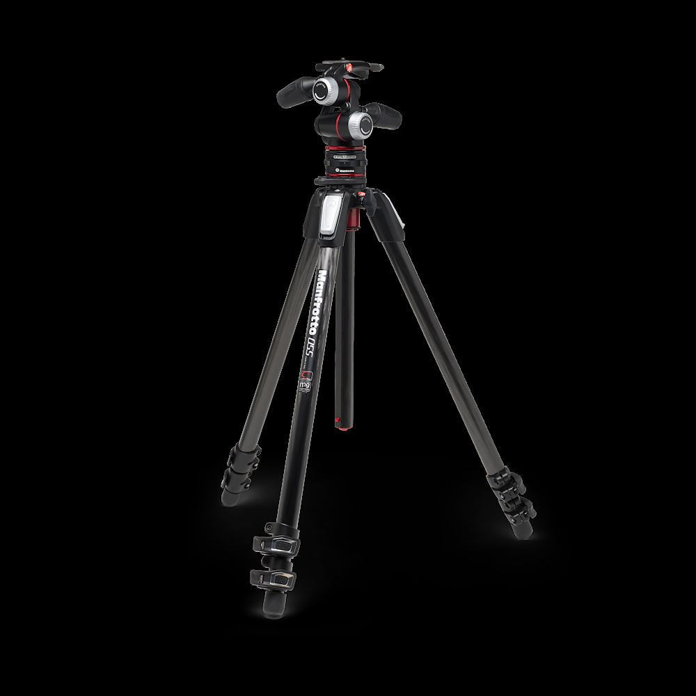 Manfrotto Treppiede 055 in Carbonio 3 Sezioni con Testa a 3 vie + MOVE
