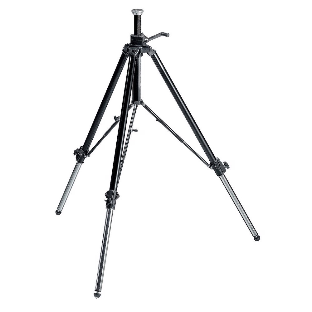 Manfrotto Treppiede nero alluminio con colonna centrale a cremagliera