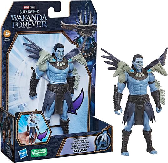 Lafeltrinelli Action Figure Ispirata Al Film Dei Marvel Studios ""Black Panther: Wakanda Forever"" Attuma Azione Squalo