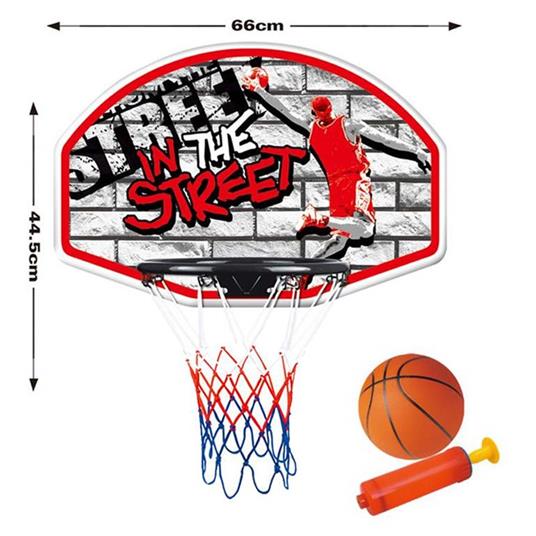 Lafeltrinelli Basket Canestro Per Bambini A Parete Per Esterno Con Palla E Gonfiatore 66X44Cm