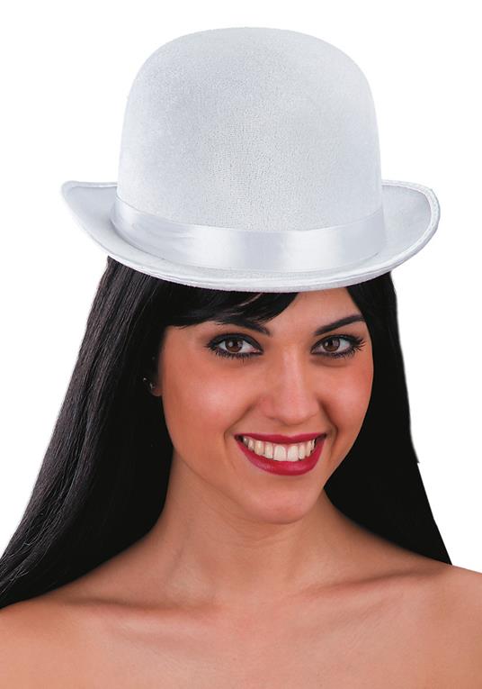 Lafeltrinelli Bombetta Bianca in Velluto e Feltro Tg. 59. Carnival Toys (5970)