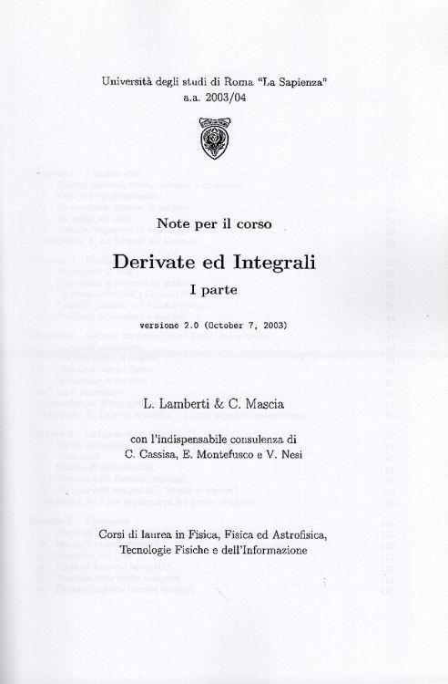 Lafeltrinelli Derivate ed integrali. 1 e 2 parte. Versione 2.0