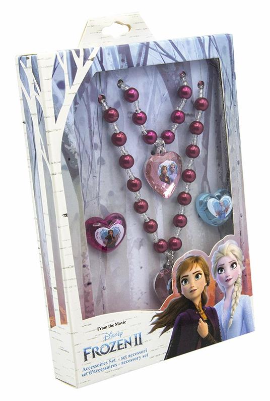 Lafeltrinelli Disney Frozen II set accessori. 1 braccialetto di perle 1 collana di perle 2 anelli in confezione regalo