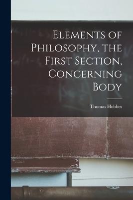 Lafeltrinelli Elements of Philosophy the First Section Concerning Body