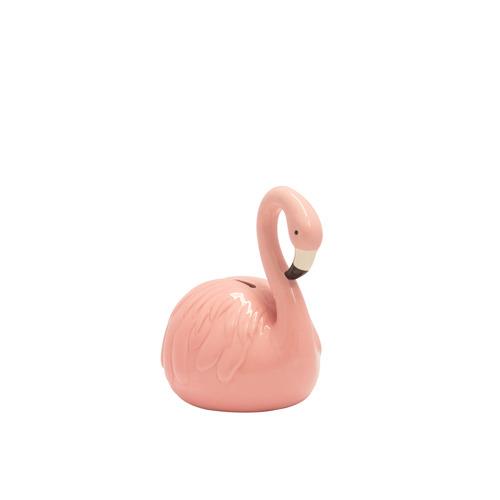 Lafeltrinelli Flamingo Salvadanaio In Ceramica Con Rilievo 19X8X19 Cm
