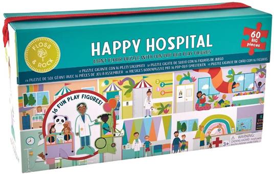 Lafeltrinelli Floss & Rock: 60 pz. Floor Puzzle with Pop Out Pieces - Happy Hospital