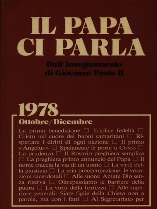 Lafeltrinelli Il Papa ci parla ottobre-dicembre 1978
