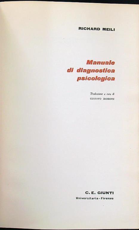 Lafeltrinelli Manuale di diagnostica psicologica