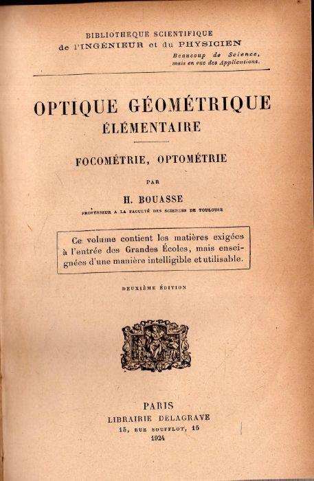 Lafeltrinelli Optique Géométrique Elémentaire