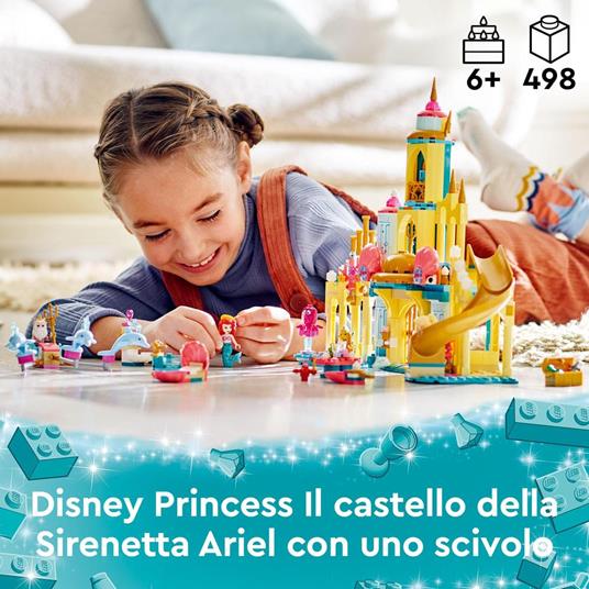 Lafeltrinelli LEGO Disney 43207 Il Palazzo Sottomarino Di Ariel Castello Con Mini Bamboline Della Sirenetta Giochi Per Bambini Di 6+ Anni
