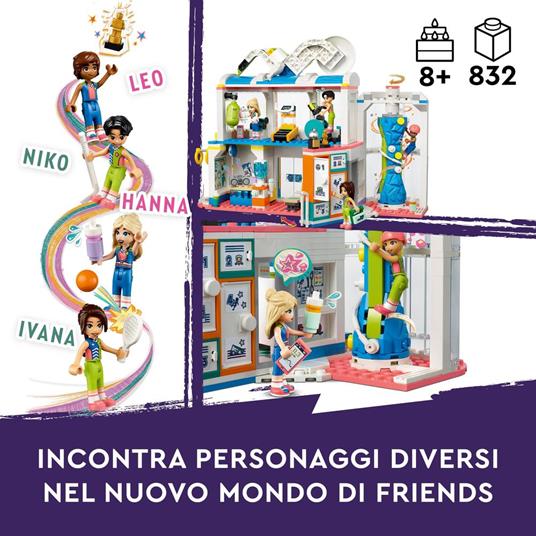 Lafeltrinelli LEGO Friends 41744 Centro Sportivo Gioco Del Calcio Basket Tennis Parete Da Arrampicata E 4 Mini Bamboline Per Bambini 8+