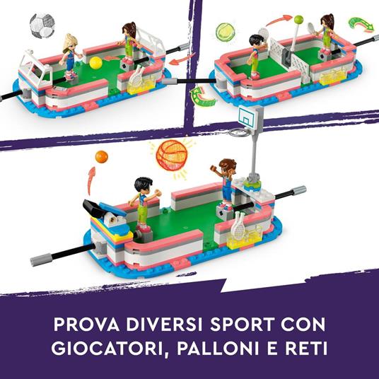 Lafeltrinelli LEGO Friends 41744 Centro Sportivo Gioco Del Calcio Basket Tennis Parete Da Arrampicata E 4 Mini Bamboline Per Bambini 8+