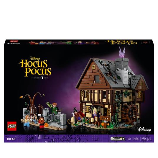 Lafeltrinelli LEGO Ideas 21341 Disney Hocus Pocus: il Cottage delle Sorelle Sanderson Modellino di Casa da Costruire Regalo per Adulti