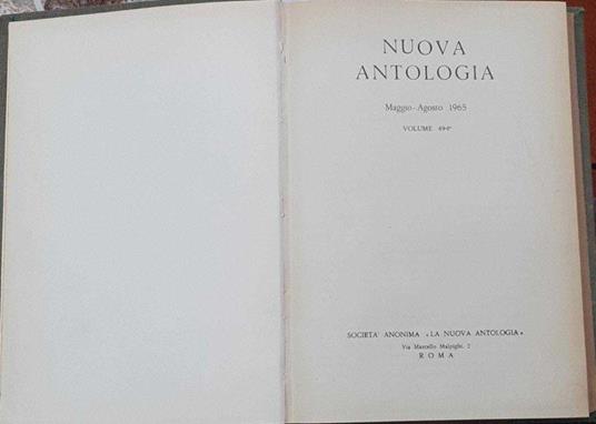 Lafeltrinelli Nuova antologia. Settembre-Dicembre 1953 Volume CDLVIII