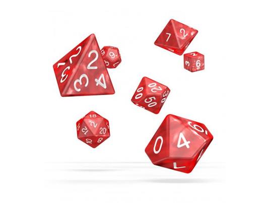 Lafeltrinelli Oakie Doakie Dice RPG Set Marble - Red (7) Oakie Doakie Dice