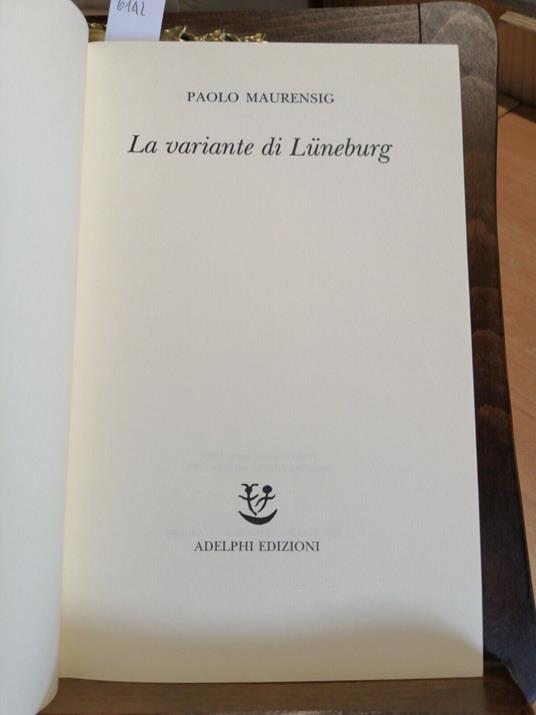 Lafeltrinelli Paolo Maurensig - La Variante Di Lneburg - Adelphi 1998