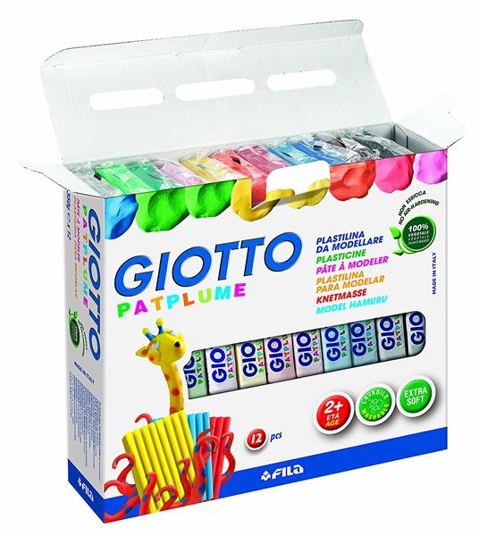 Lafeltrinelli Pasta Da Modellare Giotto Patplume. Scatola 12 Panetti Da 350 G. Colori Assortiti