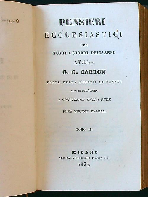 Lafeltrinelli Pensieri ecclesiastici per tutti i giorni dell'anno vol. II