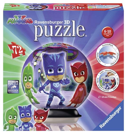 Lafeltrinelli PJ Masks A 3D Puzzleball Ravensburger (11781)