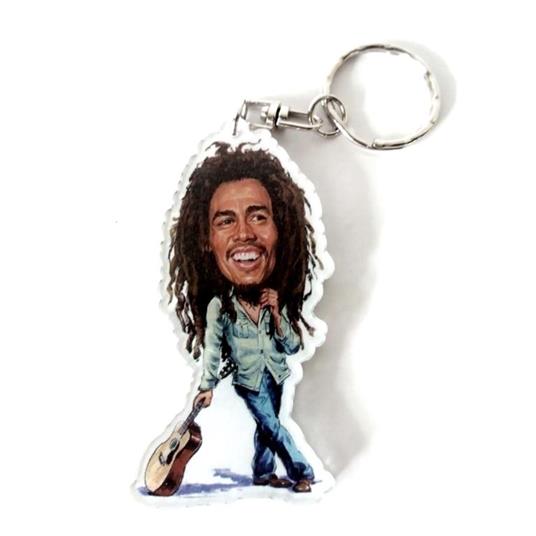 Lafeltrinelli Portachiavi in acrilico caricature Music Legends. Bob Marley