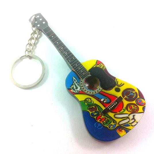 Lafeltrinelli Portachiavi in Legno Forma Chitarra Mod. Exclusive The Beatles Peace