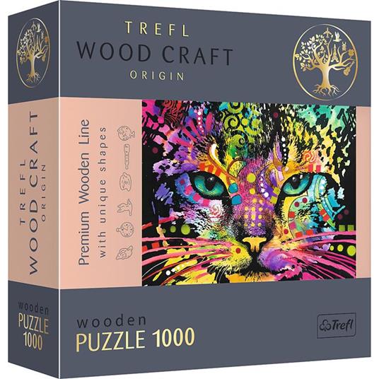 Lafeltrinelli Puzzle da 1000 Pezzi Woodcraft - Gatto Colorato