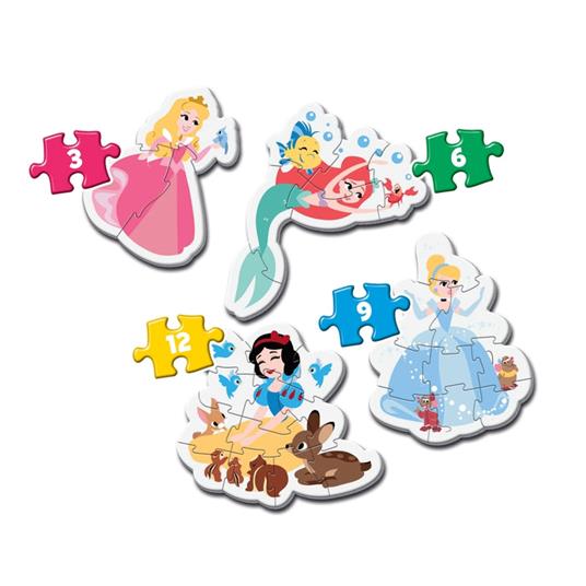 Lafeltrinelli Puzzle Princess - 1x3 + 1x6 + 1x9 + 1x12 Pezzi