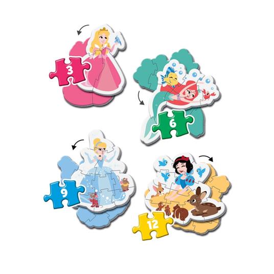 Lafeltrinelli Puzzle Princess - 1x3 + 1x6 + 1x9 + 1x12 Pezzi