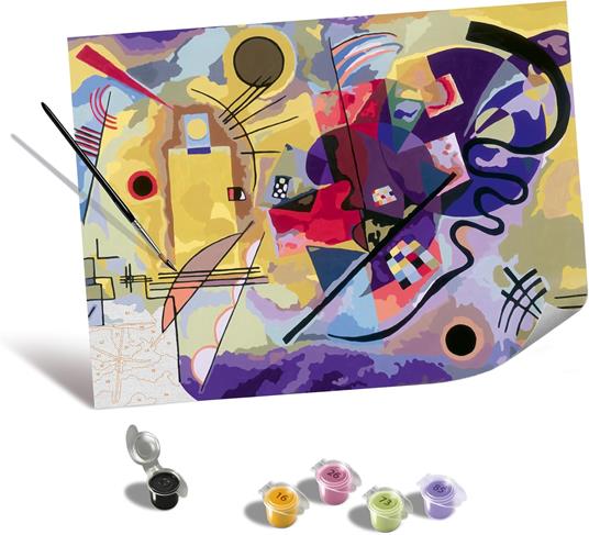 Lafeltrinelli Ravensburger - CreArt Premium B Canvas Kandinsky Giallo Rosso E Blu Kit Pittura 14+ Anni 30x40 Cm